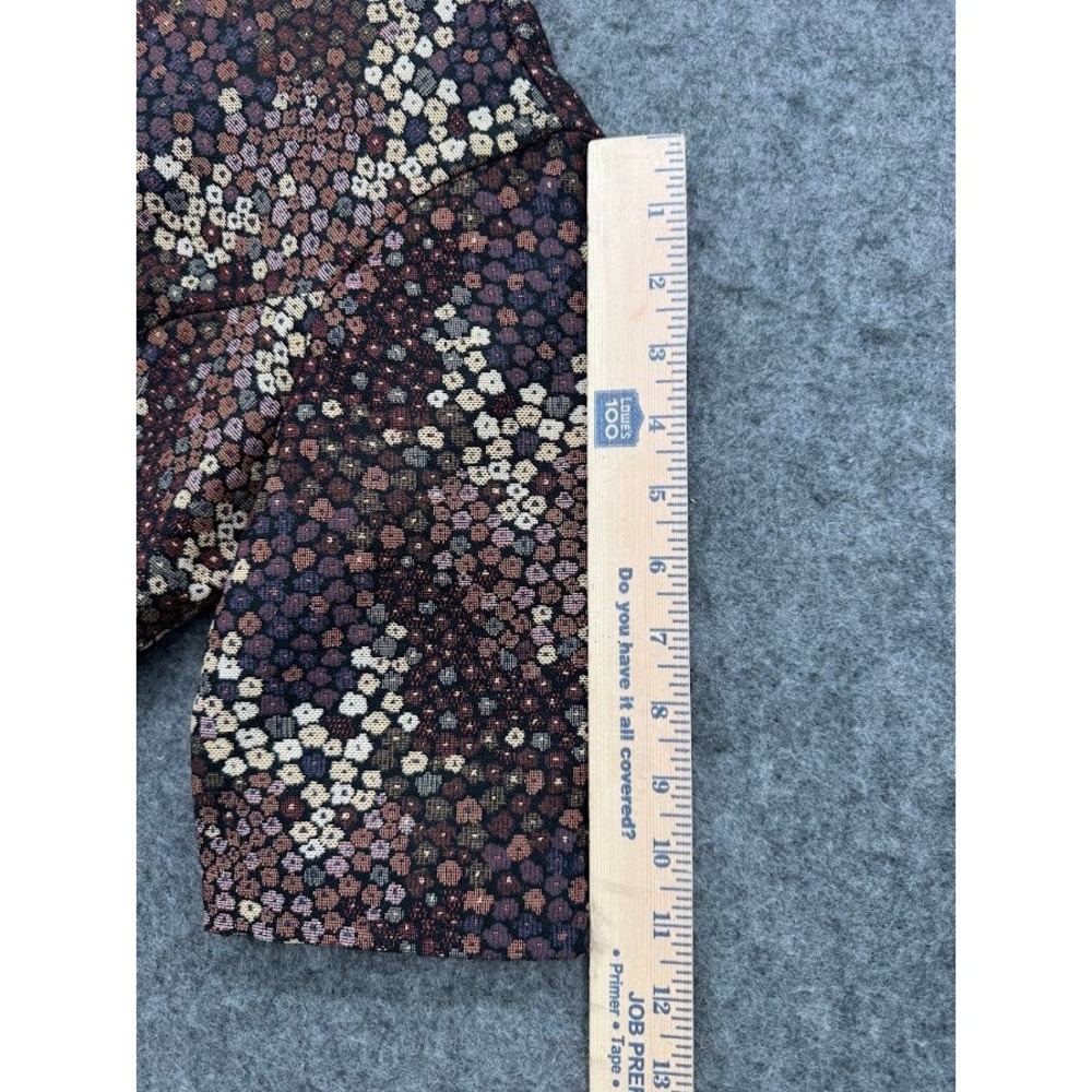 Zara Trafaluc Women Brown Floral Jacquard Short Sleeve A-Line Mini Dress Small - Picture 6 of 9